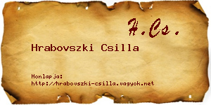 Hrabovszki Csilla névjegykártya
